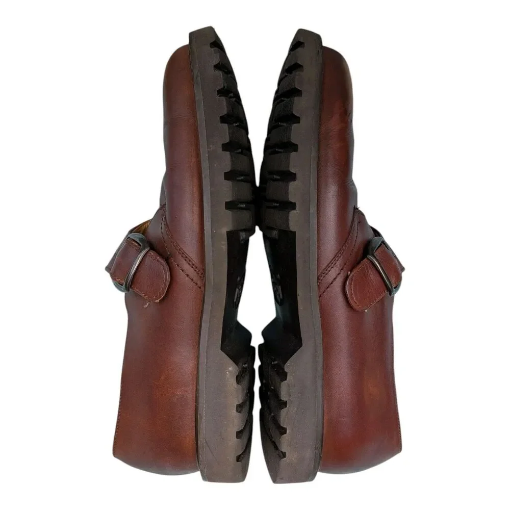 Florshiem Imperial Single Monk Strap Brown Leather Shoe Size 9D Dress Casual